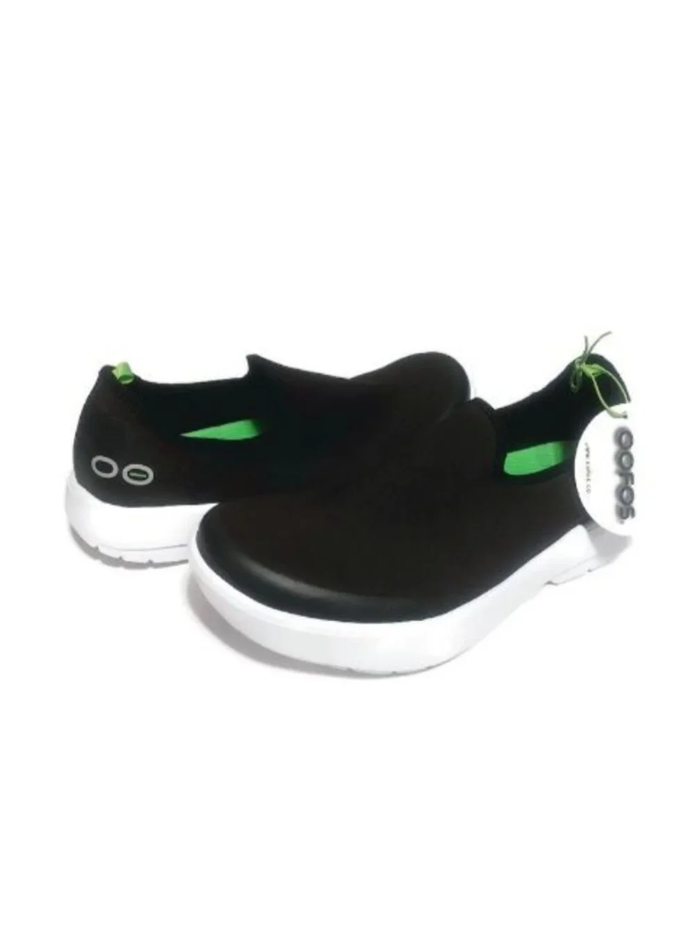 Oofos Oomg Eezee Recovery Walking Shoe Womens Size 11 Black White Slip On Shoes